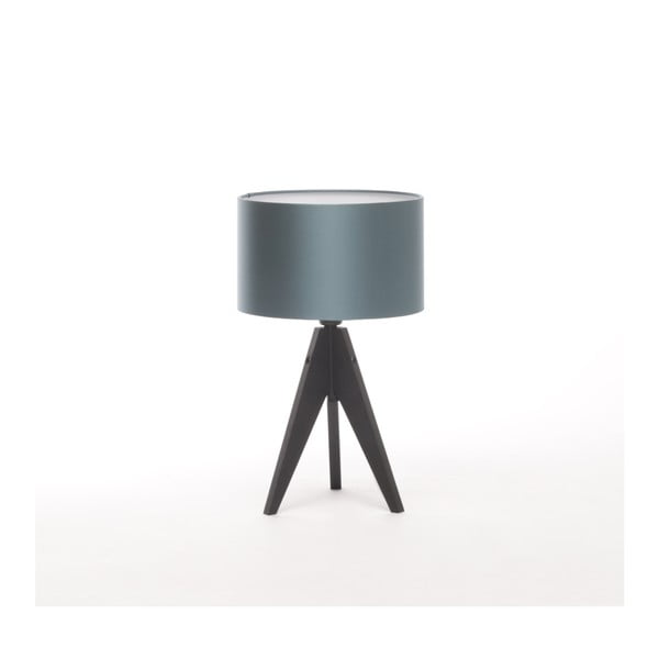 Modrá stolová lampa 4room Artist, čierna lakovaná breza, Ø 25 cm