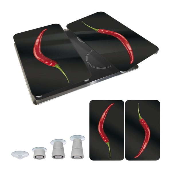 Sada 2 sklenených krytov na sporák Wenko Peperoni-image-2