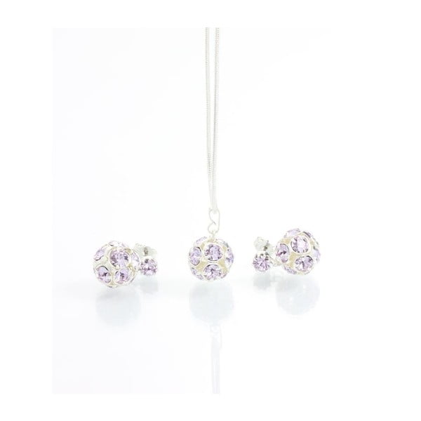 Set náhrdelníka a náušníc s fialovými krištáľmi Swarovski® Yasmine-image-1
