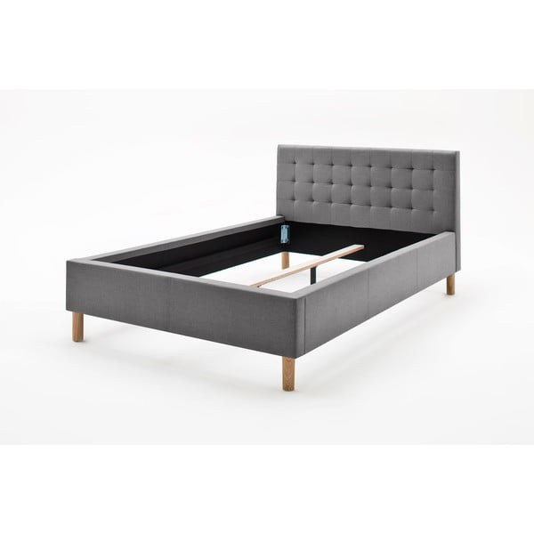 Svetlosivá čalúnená jednolôžková posteľ bez roštu 120x200 cm Malin – Meise Möbel-image-4