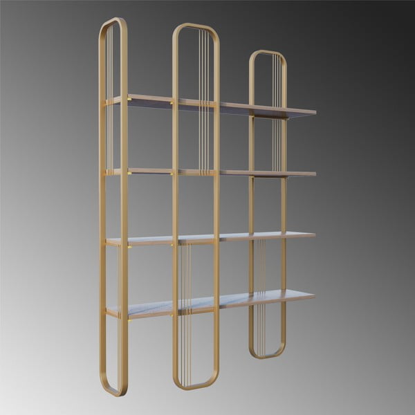 Regál v dekore borovice v zlatej farbe 125x180 cm Sierra – Kalune Design-image-4