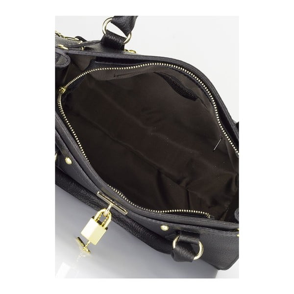 Čierna kožená kabelka Giulia Massari Clementine-image-3