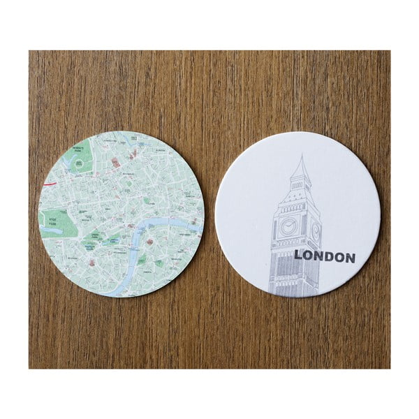 Sada 10 podložiek Design Ideas MapCoasters London