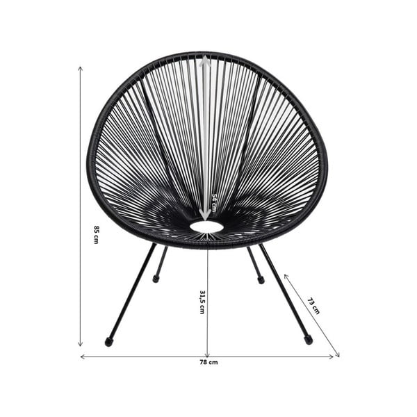 Čierne kreslo Kare Design Acapulco-image-2