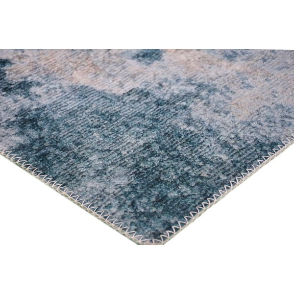 Modro-krémový prateľný koberec behúň 200x80 cm - Vitaus-image-2