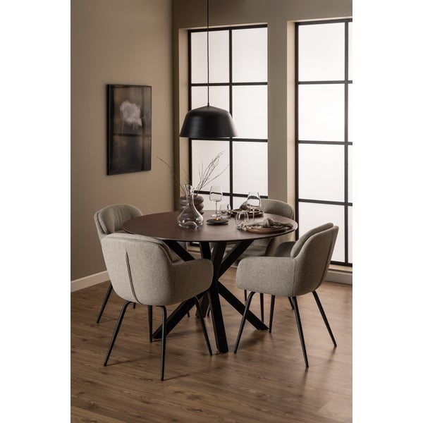 Béžové čalúnené jedálenské kreslo s podrúčkami Dora – Actona-image-3