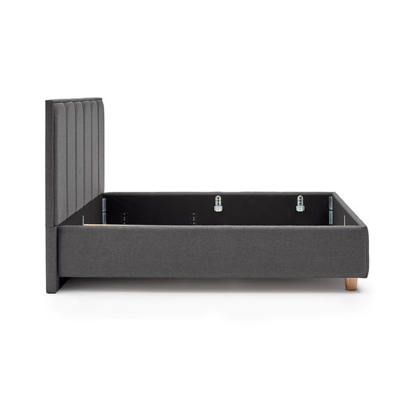 Tmavosivá dvojlôžková posteľ s úložným priestorom PreSpánok Wega, 180 x 200 cm-image-4