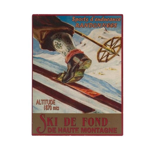 Kovová ceduľa 25x33 cm Ski de Fond – Antic Line