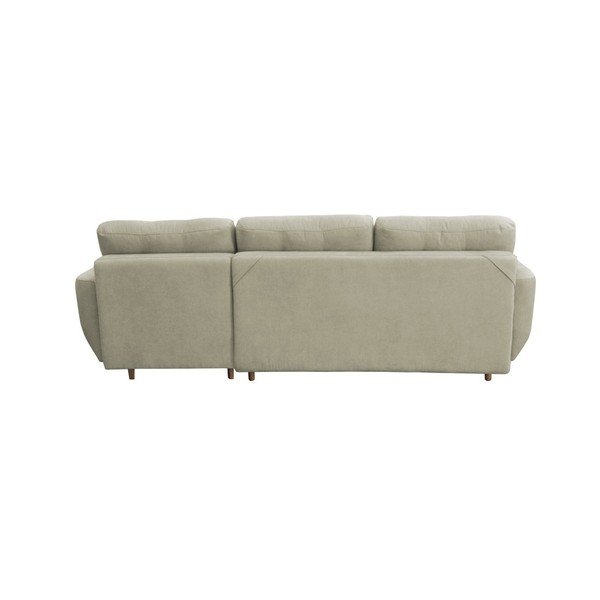 Krémová rozkladacia pohovka so svetlými nohami Mazzini Sofas Tulipe, pravý roh-image-3