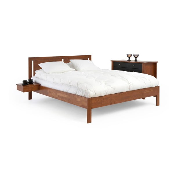 Hnedá ručne vyrobená posteľ z masívneho brezového dreva Kiteen Koli, 160 × 200 cm