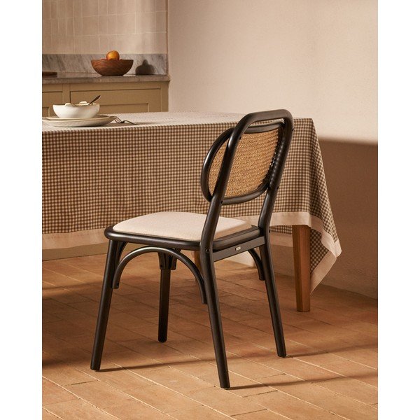 Čierno-béžová jedálenská stolička Doriane – Kave Home-image-1