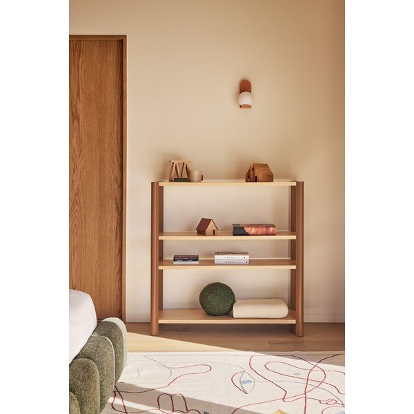 Regál v dekore duba v tehlovej farbe/v svetloprírodnej farbe 126x128x43 cm Bona – Teulat-image-1