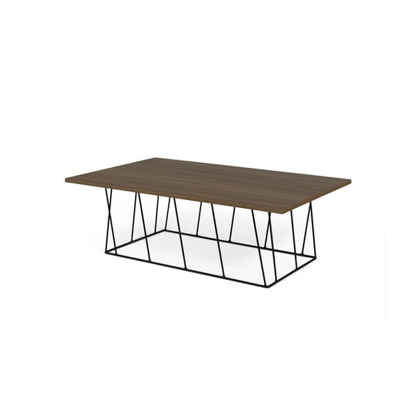 Konferenčný stolík s doskou v dekore orecha a čiernymi nohami TemaHome Helix-image-1