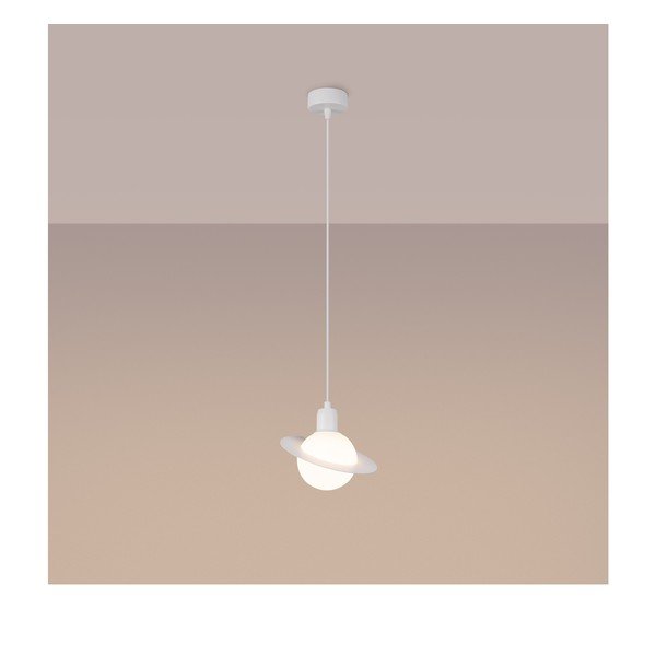 Biele detské svietidlo so skleneným tienidlom Mab – Sollux-image-4