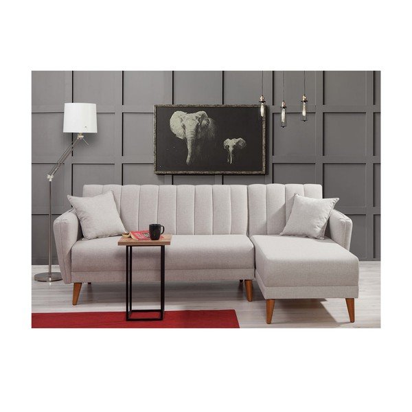 Biela rozkladacia rohová pohovka (pravý roh) Aqua – Balcab Home-image-2