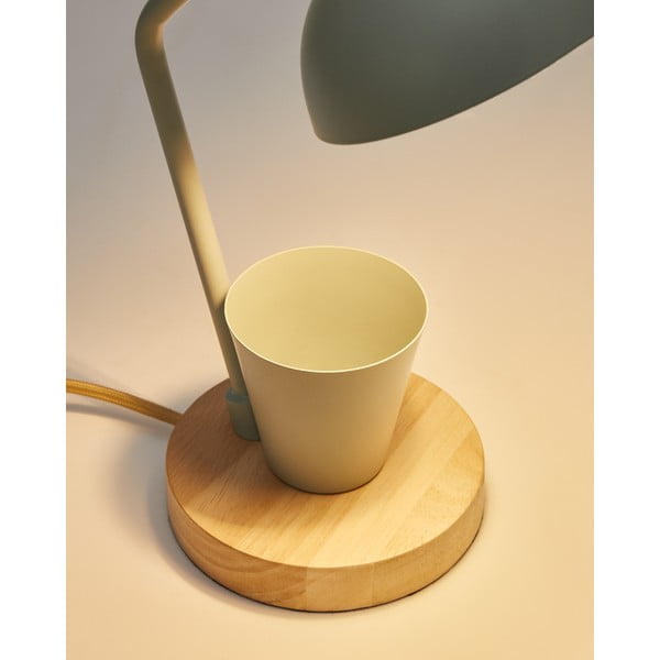 Stolová lampa v mentolovej farbe s kovovým tienidlom (výška 37 cm) Katia – Kave Home-image-3