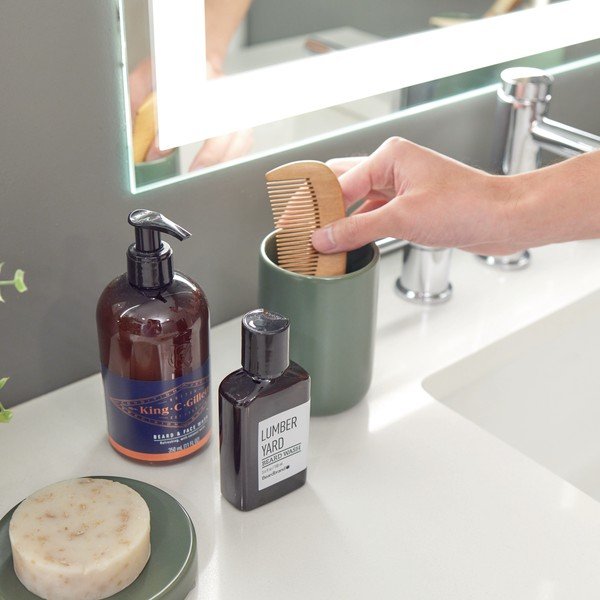 Zelený keramický pohárik na zubné kefky iDesign Vanity-image-2