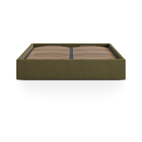 Zelená čalúnená dvojlôžková posteľ s úložným priestorom/bez čela s roštom 180x200 cm Susan – Micadoni -image-2