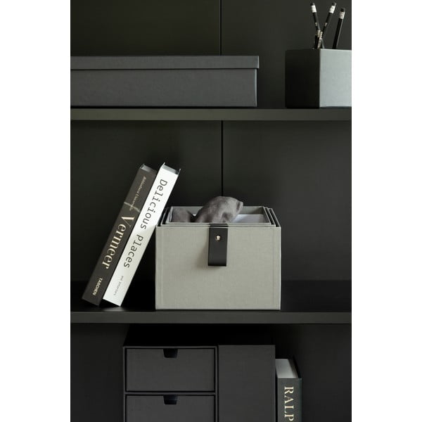 Sivé kartónové úložné boxy v súprave 3 ks 20,5x29,5x14,5 cm Aston Paper Laminate – Bigso-image-2