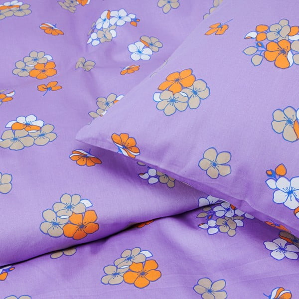 Obliečky na jednolôžko z bavlneného saténu v levanduľovej farbe 140x200 cm Grand Pleasantly - JUNA-image-2