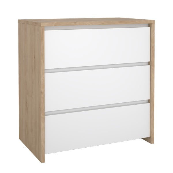 Biela/v prírodnej farbe komoda v dekore duba 80x84x48 cm Next – Tvilum-image-4