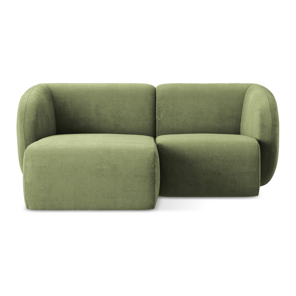 Zelená ženilková rohová pohovka (ľavý roh/s leňoškou) Lani – Makamii