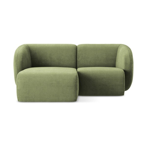 Zelená ženilková rohová pohovka (ľavý roh/s leňoškou) Lani – Makamii