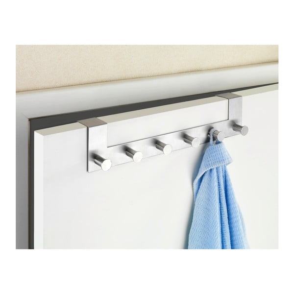 Závesný vešiak na dvere so 6 háčikmi v striebornej farbe Wenko Celano-image-1