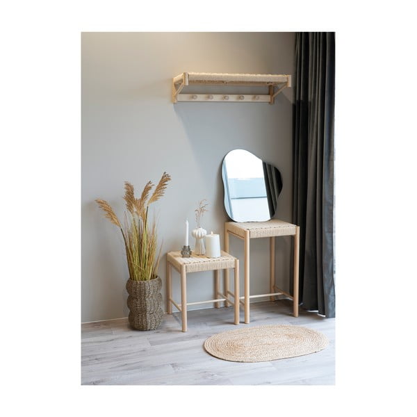 Nástenný vešiak z topoľového dreva v prírodnej farbe s poličkou Abano – House Nordic-image-1