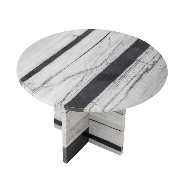 Čierno-biely mramorový okrúhly konferenčný stolík ø 61 cm Rosito – Bloomingville-image-3