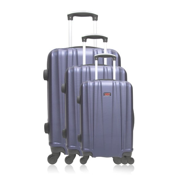 Sada 3 modrých cestovných kufrov na kolieskach Hero Poppy