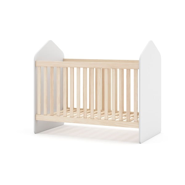 Biela/prírodná postieľka v dekore borovice 60x120 cm Estefania - Marckeric-image-3