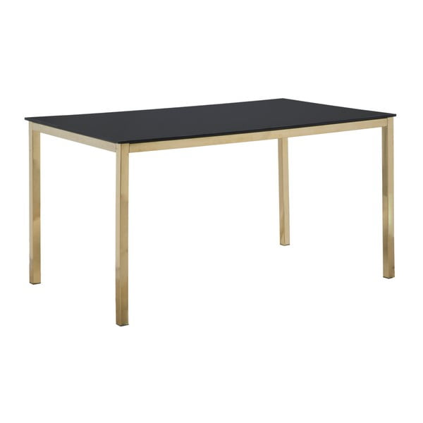 Jedálenský stôl v čierno-zlatej farbe Mauro Ferretti Glam, 75 × 140 cm
