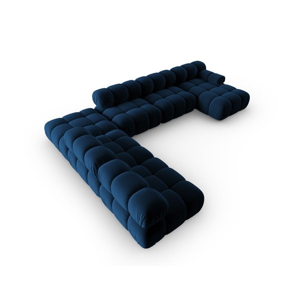 Modrá zamatová pohovka 379 cm Bellis – Micadoni Home-image-4