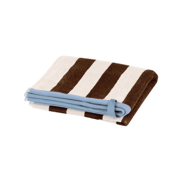 Hnedý/krémovobiely froté bavlnený uterák 50x80 cm Gobo – noo.ma