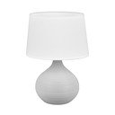 Bielo-hnedá stolová lampa z keramiky a tkaniny Reality Martin, výška 29 cm