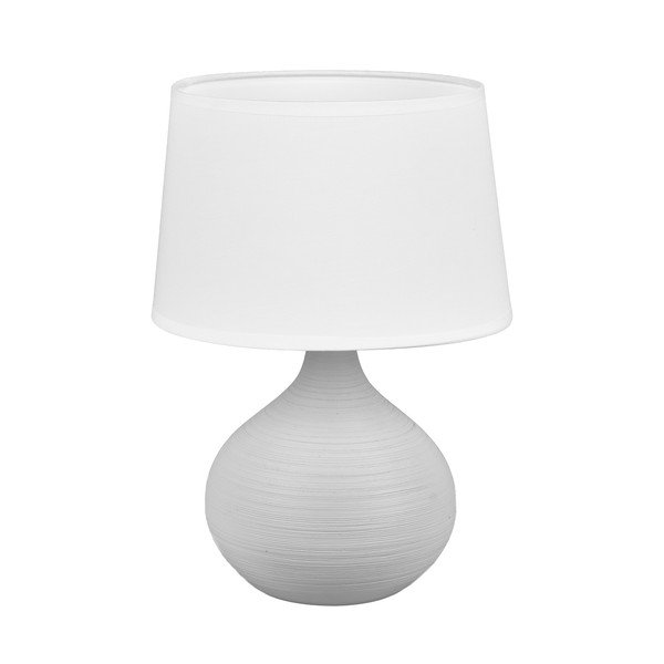 Bielo-hnedá stolová lampa z keramiky a tkaniny Reality Martin, výška 29 cm