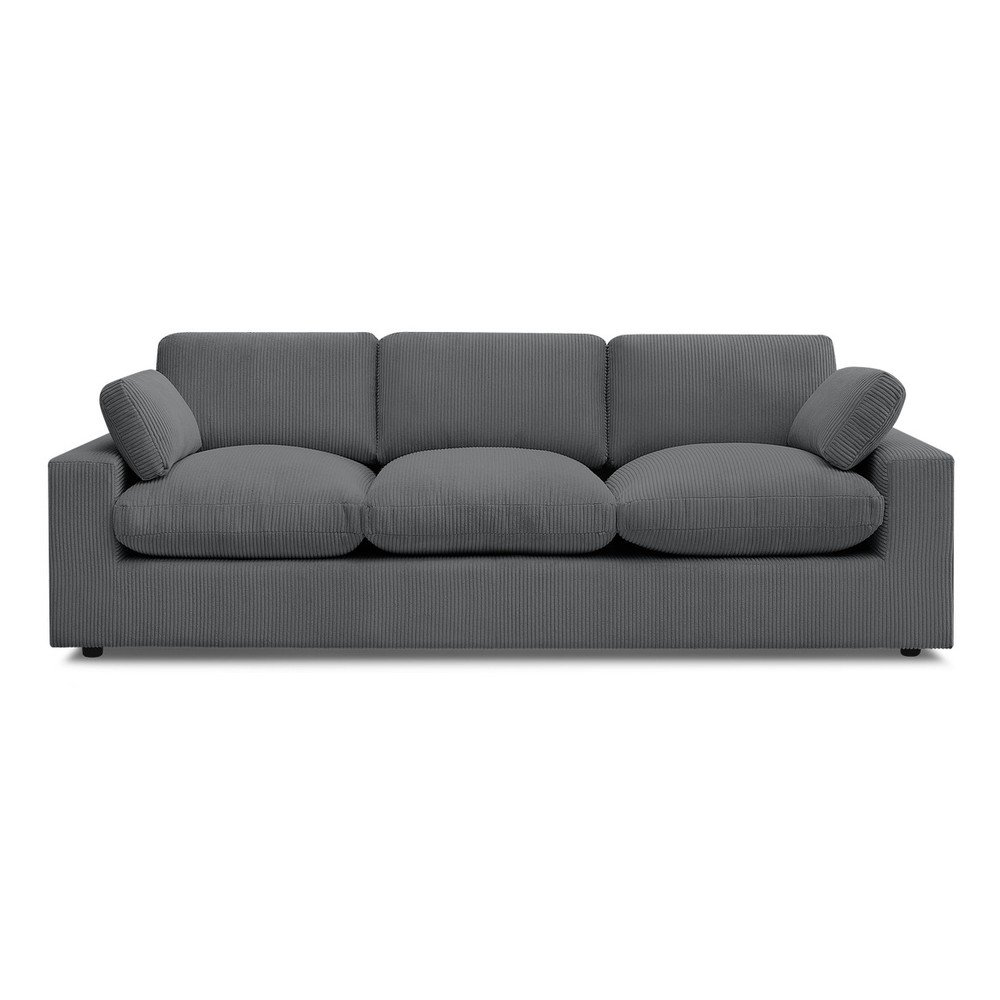 Tmavosivá menčestrová pohovka 250 cm Belair – Bobochic Paris