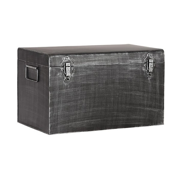 Čierny kovový úložný box LABEL51, dĺžka 40 cm