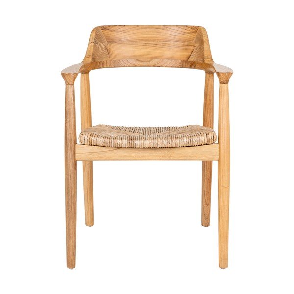 Jedálenská stolička s podrúčkami z masívneho dreva v prírodnej farbe Getafe – House Nordic-image-4