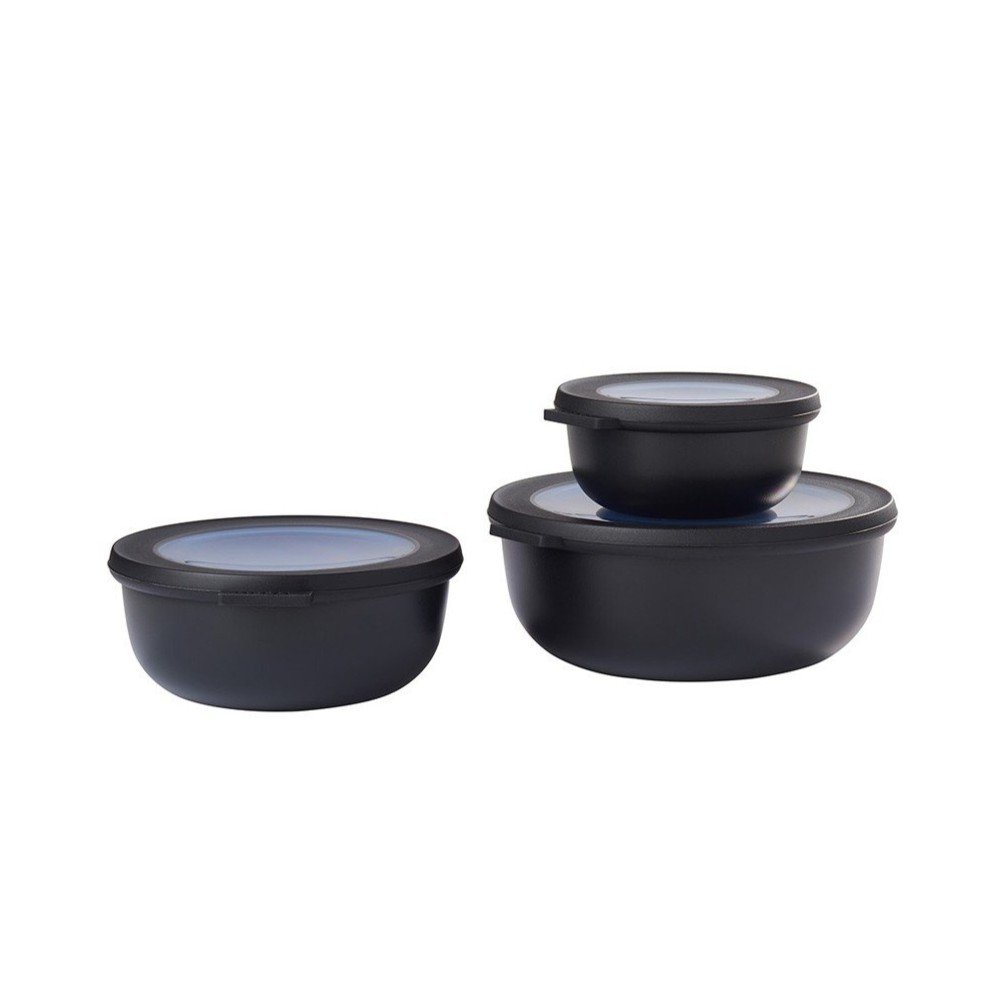 Potravinové škatuľky v súprave 3 ks Nordic black – Mepal