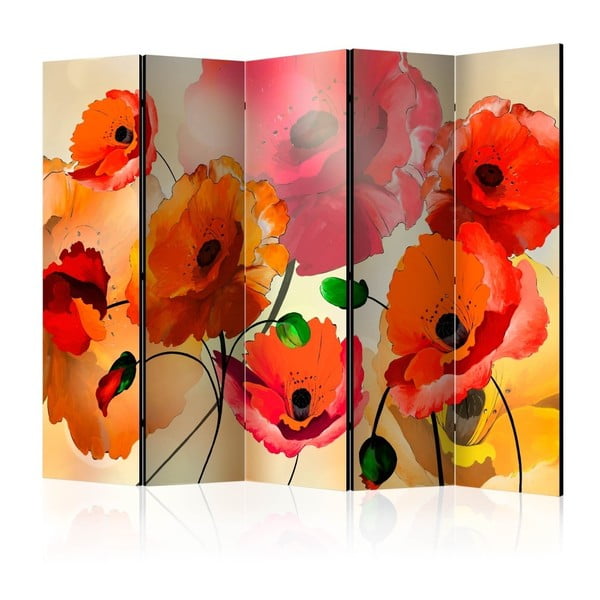 Paraván Artgeist Watercolor Poppy, 225 × 172 cm