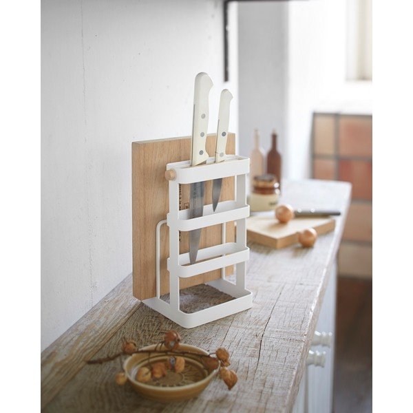 Biely stojan na nože a doštičky na krájanie YAMAZAKI Tosca-image-3