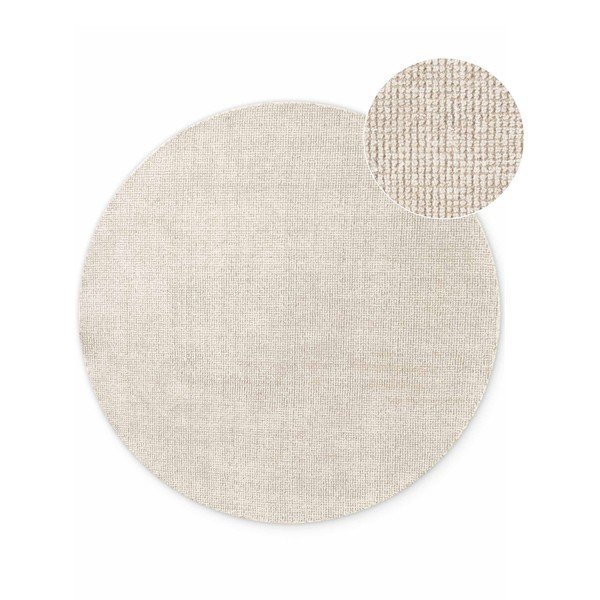 Krémový ručne tkaný vlnený okrúhly koberec ø 160 cm Greenwich – Ted Baker