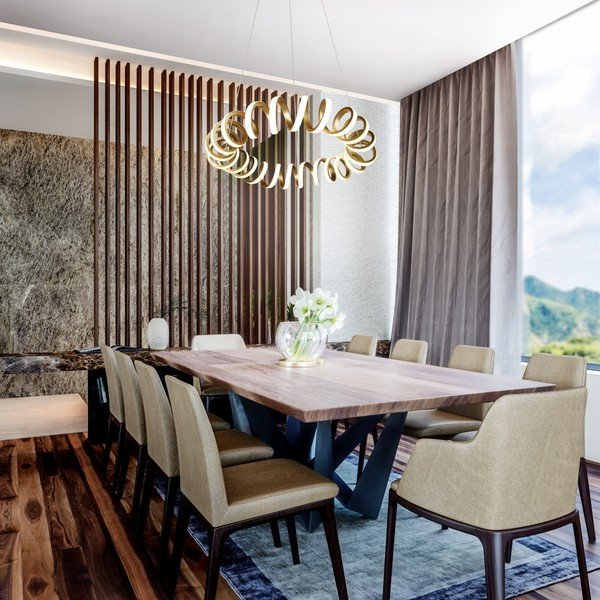 LED závesné svietidlo v zlatej farbe ø 55 cm Curl – Trio-image-1