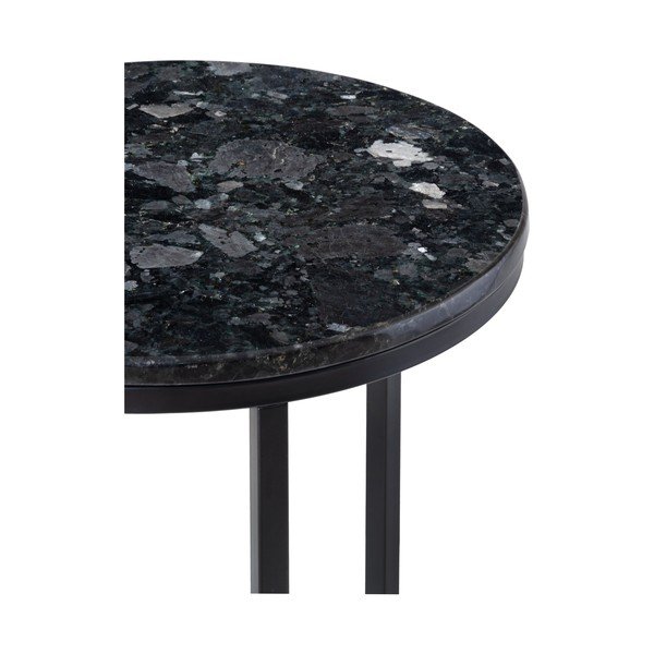 Čierny žulový stolík s podnožím v čiernej farbe RGE Crystal, ⌀ 50 cm-image-4
