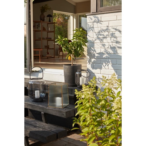 Súprava 2 čiernych kvetináčov Hübsch Hureno Picco-image-1