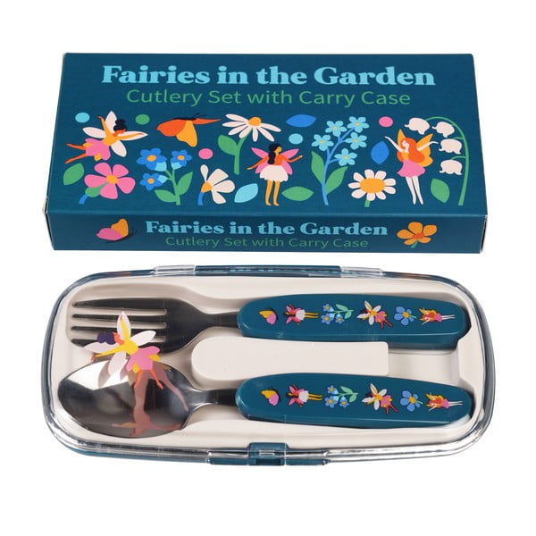 Modrý antikoro detský príbor 2 ks Fairies in the Garden – Rex London-image-2