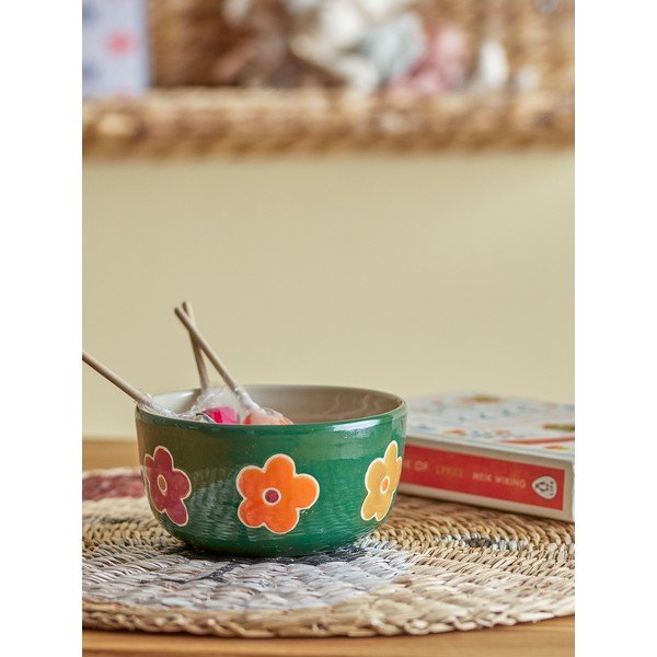 Tmavozelená kameninová detská miska ø 12 cm Addy – Bloomingville Mini-image-2