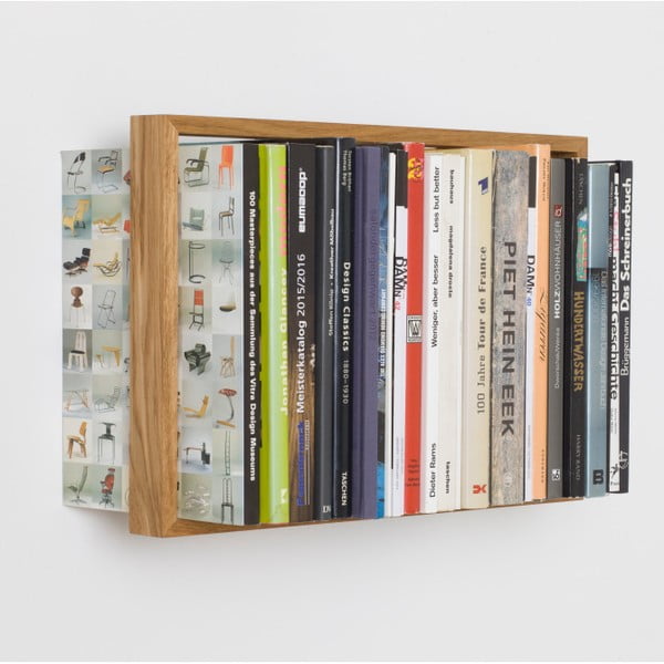 Polica na knihy z dubového dreva das kleine b b8, výška 34 cm-image-1